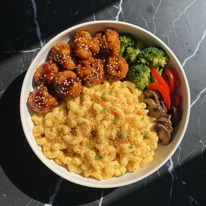BBQ CAULIFLOWER MAC AND CHEESE