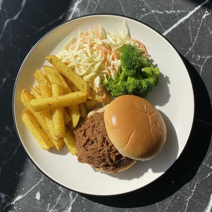 BBQ PULLED BEEF BURGER