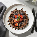 CHOCOLATE STRAWBERRY PROTEIN WAFFLES