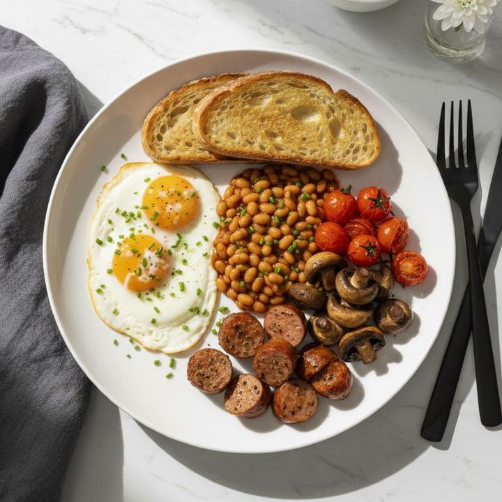 ENGLISH SAUSAGE AND EGG BREAKFAST
