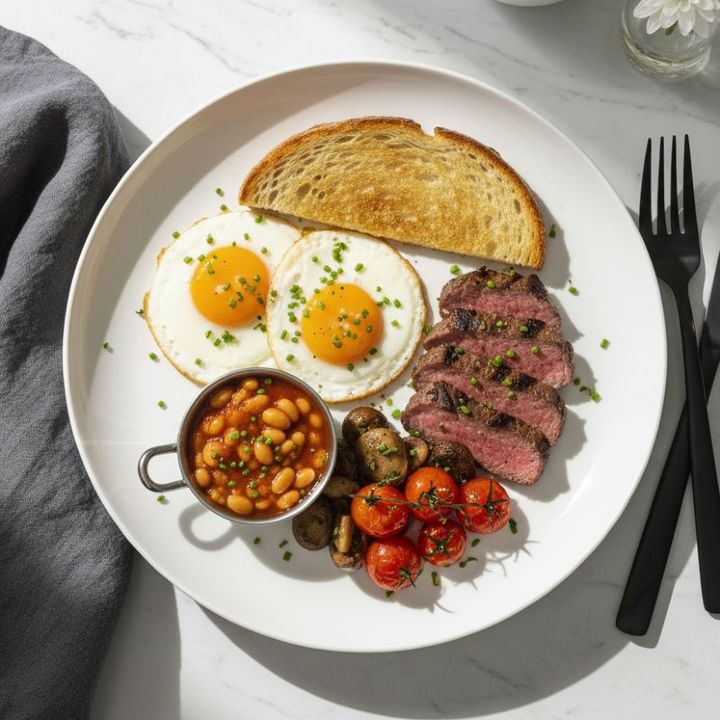 ENGLISH STEAK AND EGG BREAKFAST