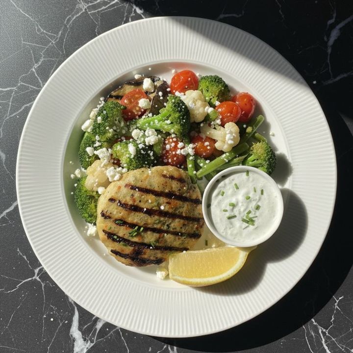 GREEK CHICKEN BURGER