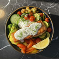 SALMON SOUVLAKI BOWL