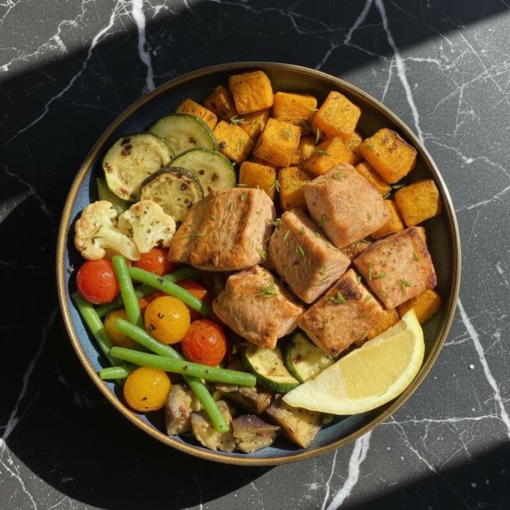 SALMON SOUVLAKI BOWL