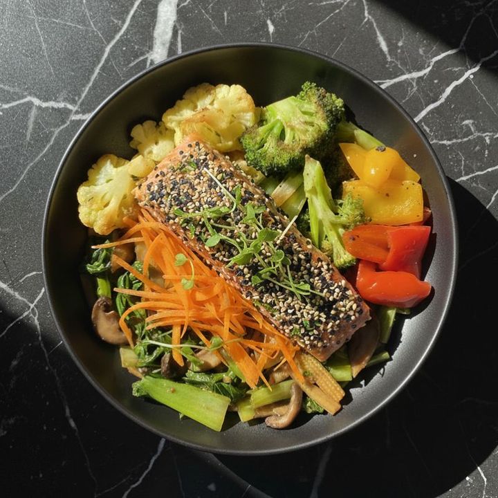 SEAWEED SESAME CRUSTED SALMON