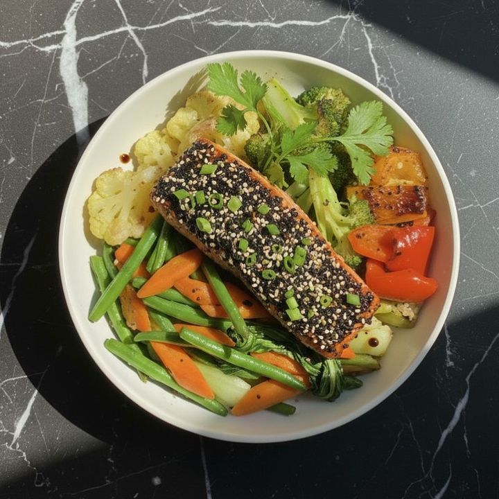 SEAWEED SESAME CRUSTED SALMON