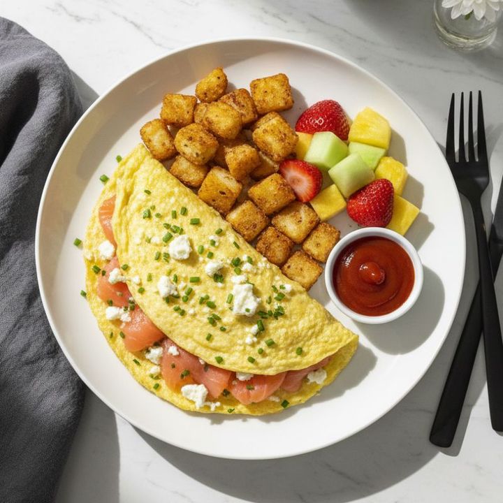 SMOKED SALMON OMELETTE